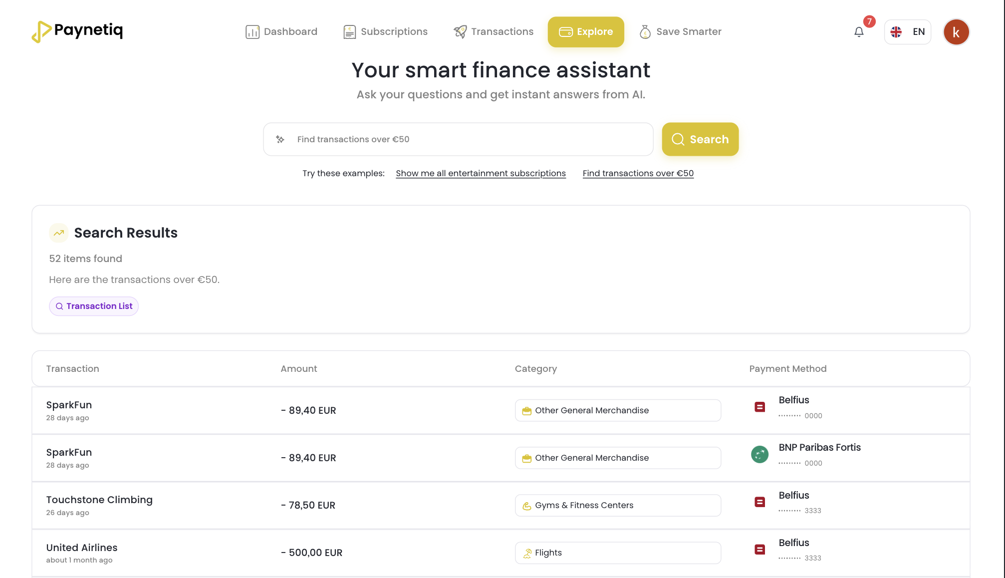 Explore Financial Data