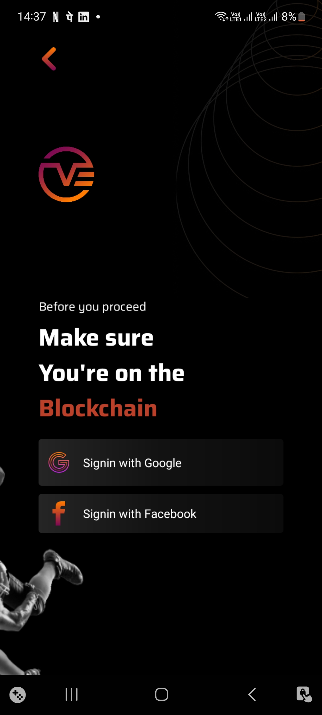 User sign-in interface